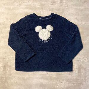 Disney Mickey Mouse Dream Pajama Top Woman’s XL Blue Faux Fur Long sleeve warm